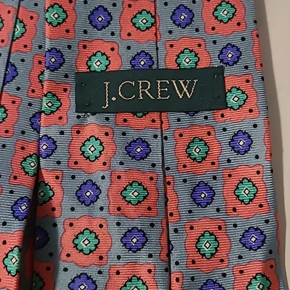 J. Crew Men's SILK Patterned Ties Multicolor Set (2) Career Professional Preppy